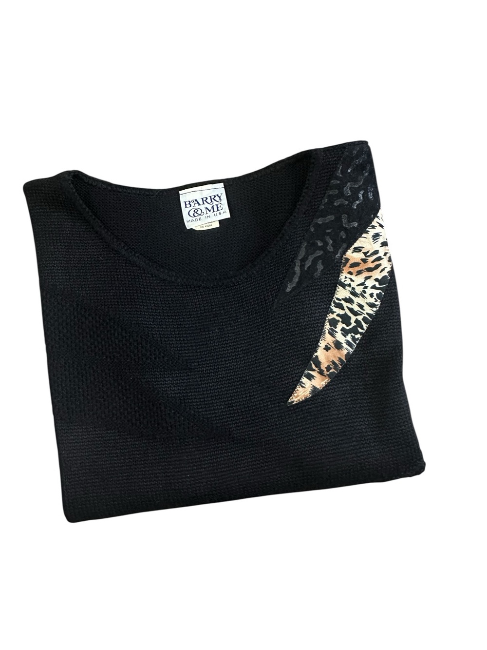 Barry & Me Black Sweater Top. 100% Acrylic made in USA